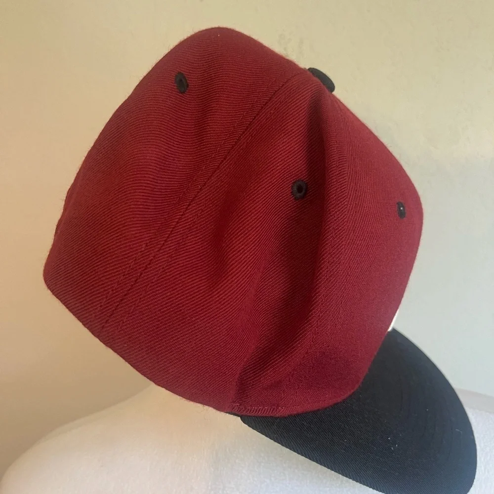 Red And Black Mitchell and Ness Cleveland Cavilers SnapBack Hat - Athleisure